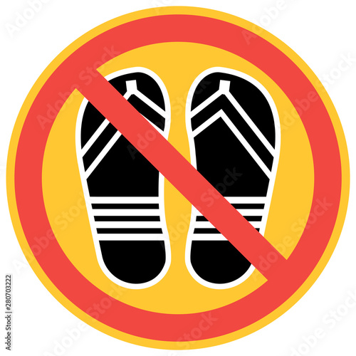 The use of clothing on territory. No open toe shoes,flip flops or sandals beyond this point.