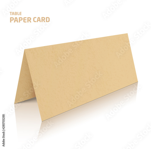 Blank paper brochure mockup. 3d Vector Illustration in color.