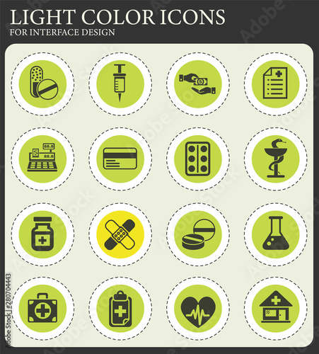 drug store icon set