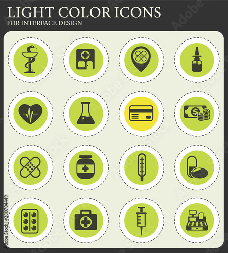 drug store icon set