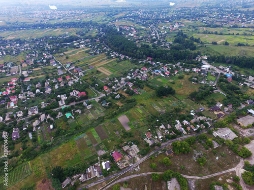  Aerial view of the Saburb landscape (drone image). Kiev Region