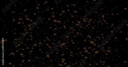 Abstract animation of orange bubbles forming and popping.