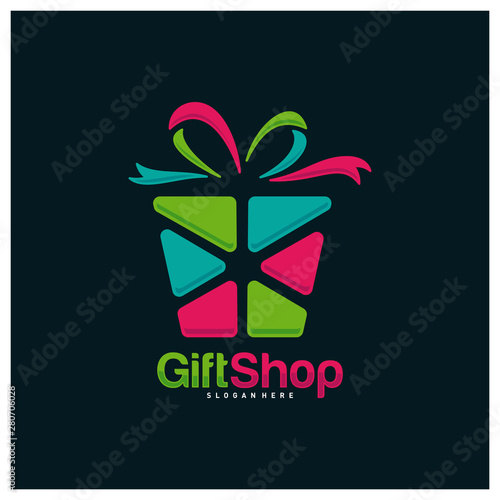 Gift Shop Logo Design Concept Vector, Template, Colorful, Emblem, Design Concept, Creative Symbol, Icon