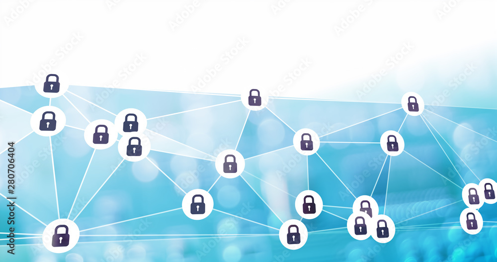 Creative digital wires and locked padlocks Creative digital wires and locked padlocks
