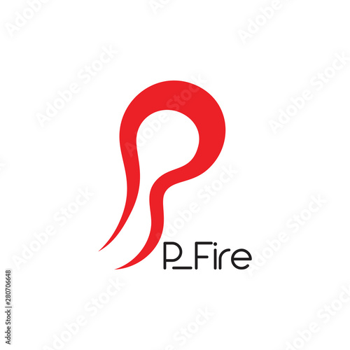 Free Download letter p flame design logo vector - GFXLoad