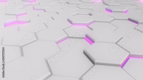 3D-HEX (gray, pink). HD, seamless loop.