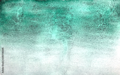 Watercolor abstract blue-green background with granulation