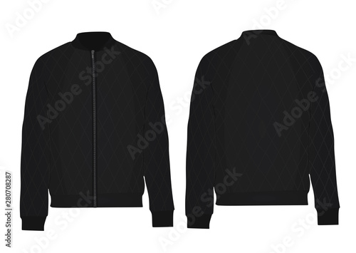 Black autumn jacket. vector illustration