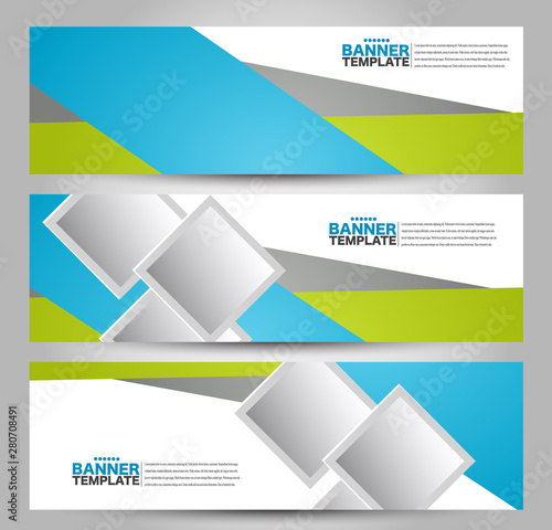 Horizontal banner or web header template set. Vector illustration promotion design background.