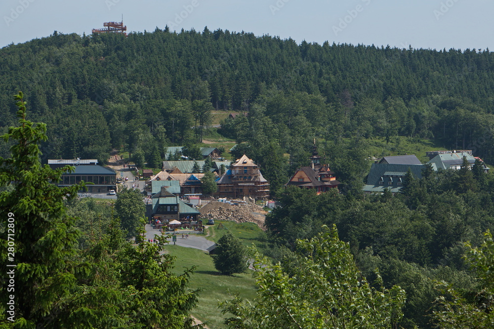 View of Pustevny from outlook Cyrilka in Czech republic View of Pustevny from outlook Cyrilka in Czech republic