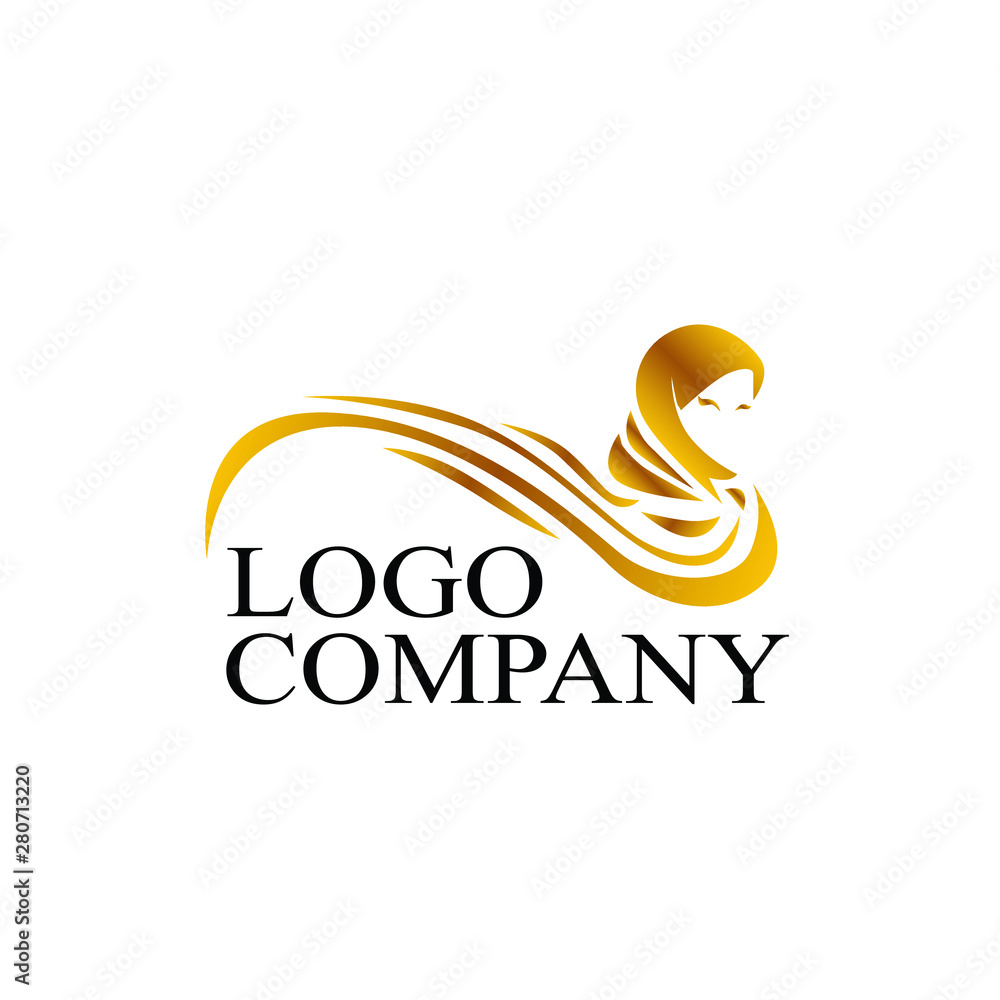 Fototapeta premium hijab logo icon for fashion product sign