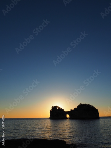 Engetsuto island, Japan, over sunset