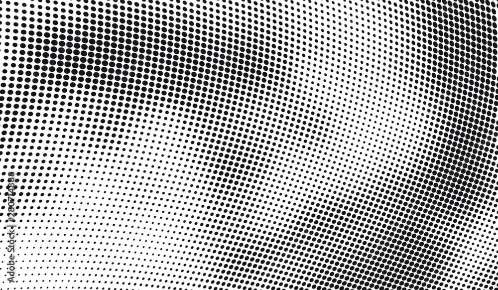 Abstract halftone monochrome. Chaotic wave of dots. Gradient texture black and white Abstract halftone monochrome. Chaotic wave of dots. Gradient texture black and white