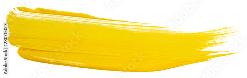 Fotografia, Obraz yellow acrylic stain element on white background