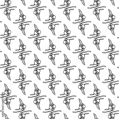 Keys white and black background texture, seamless pattern, vector