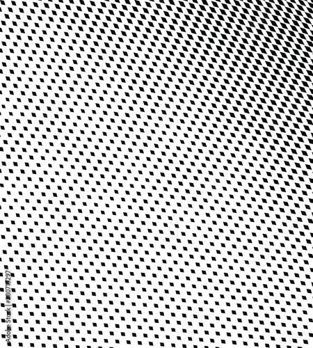 Abstract halftone monochrome. Chaotic wave of dots. Gradient texture black and white