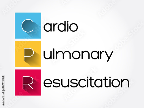 CPR - Cardiopulmonary Resuscitation acronym, medical concept background