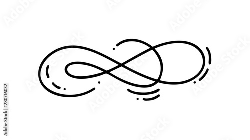 Hand drawn monoline calligraphy scandinavian folk flourish vector divider. Design element for wedding and Valentines Day, birthday greeting card