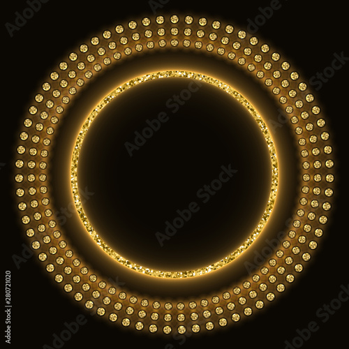 Golden glittering round marquee