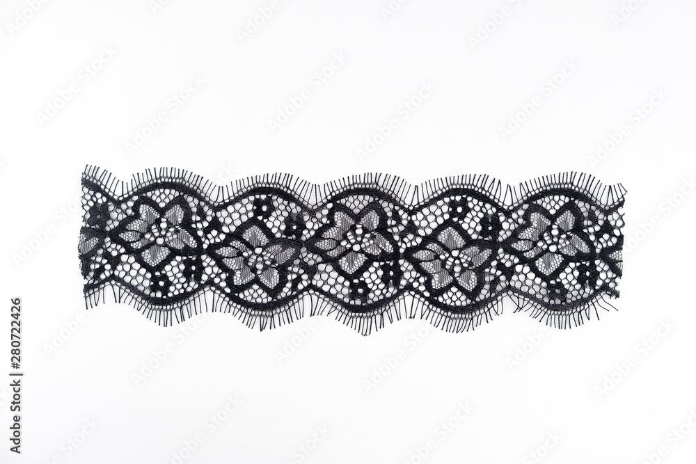 Obraz premium strip of black lace isolated,border lace isolated