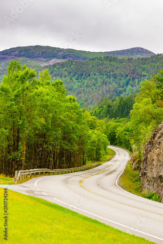 Road through mountains in Norway