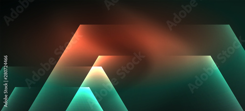 Shiny hexagon neon template. Futuristic digital technology concept. Vector abstract graphic design.