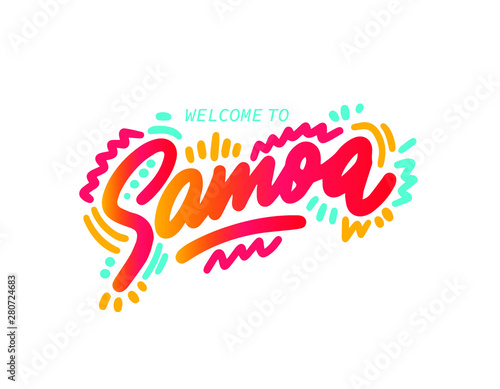 Samoa country text. Suitable for a logo icon or typography design