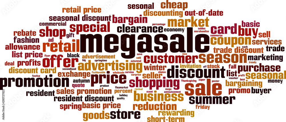 Obraz premium Megasale word cloud