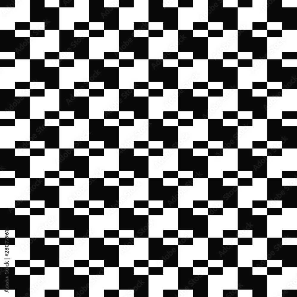 Fototapeta premium Black and white abstract background. Seamless geometric pattern. Monochrome texture.