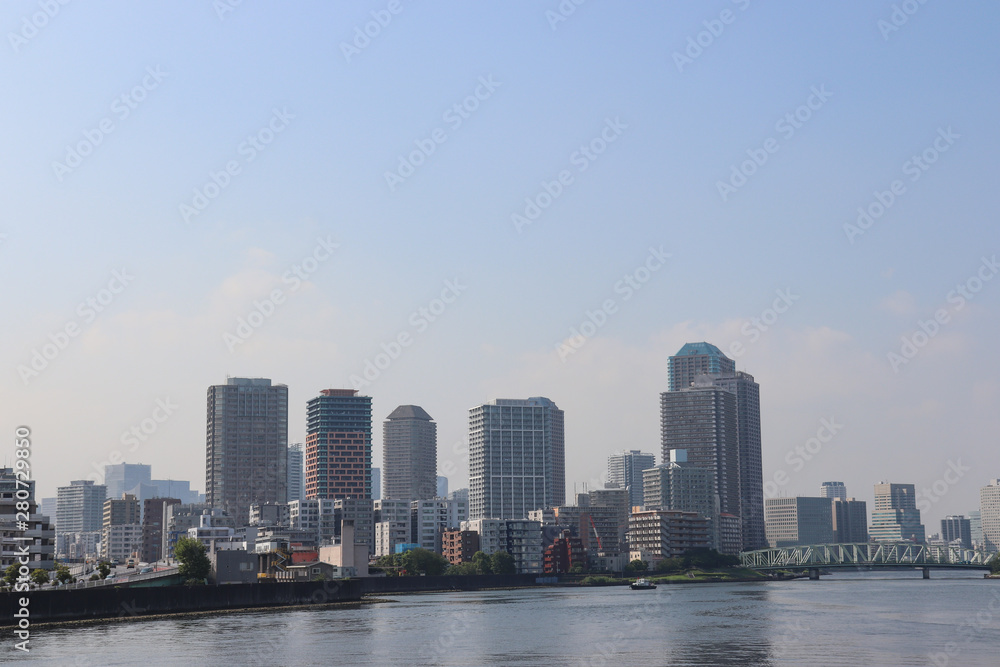 Fototapeta premium 晴海運河(東京都),harumi canal,tokyo,japan