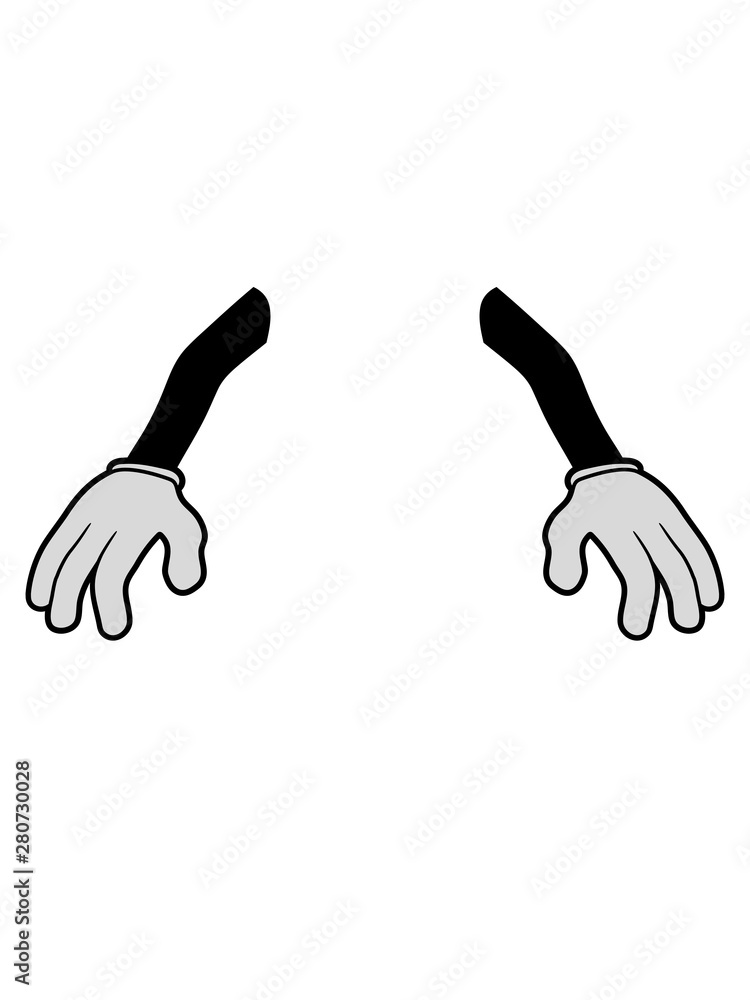 2 hände arme handschuh clipart ohne körper comic cartoon design stehen finger abgetrennt cool lustig