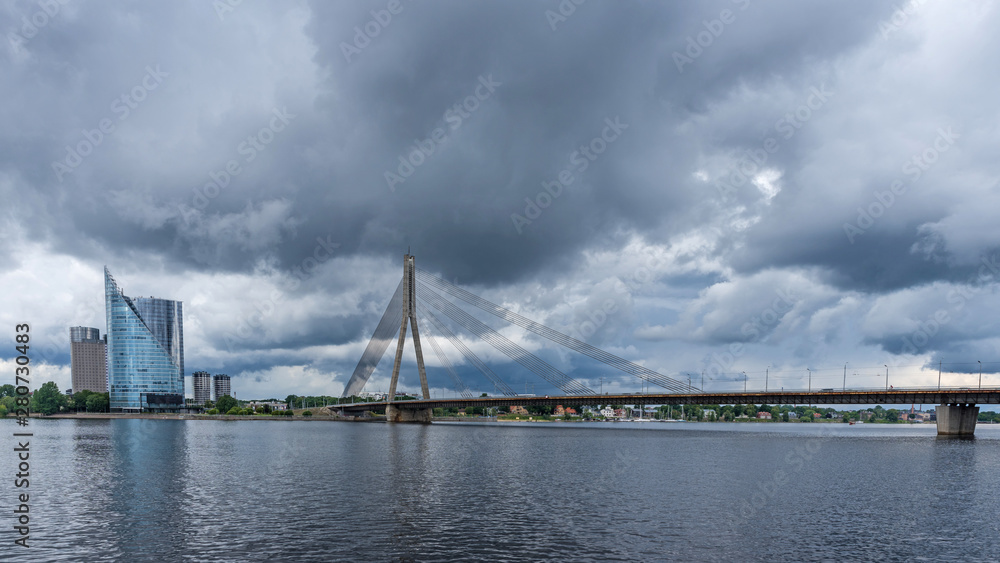 The Vanšu Bridge in Riga; Latvia