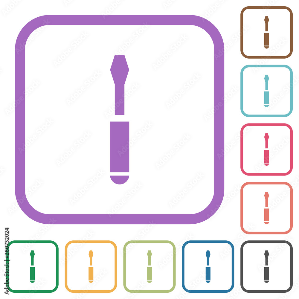 Single screwdriver simple icons Single screwdriver simple icons