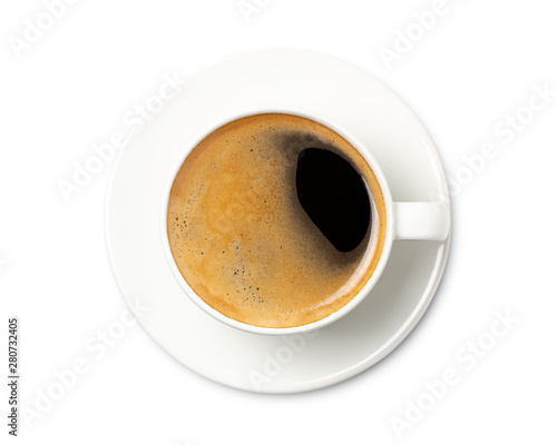 coffee cup top view isolated on white background. with clipping path. © Freedom Life