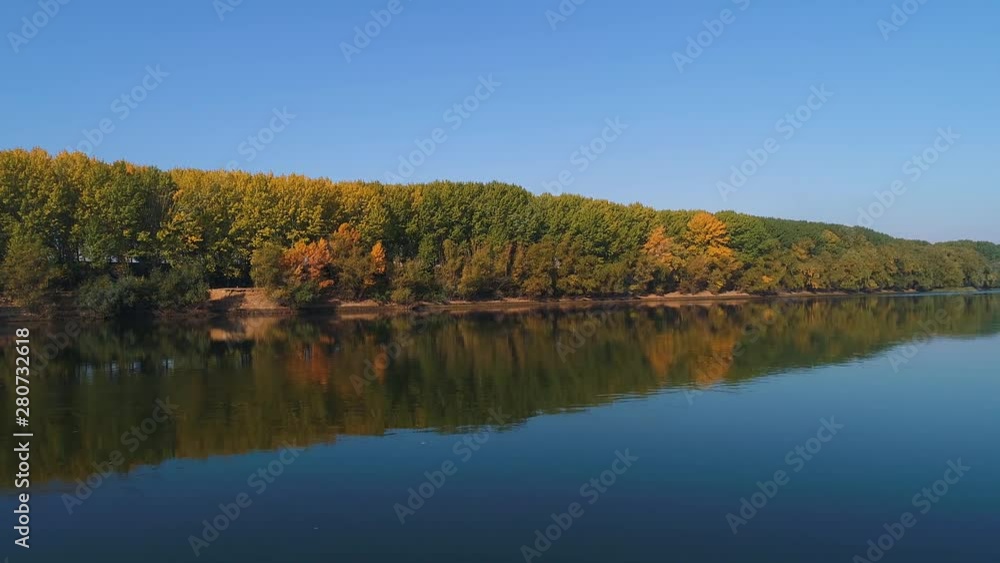 Aerial view of a forest and of a river. Aerial view of a forest and of a river.