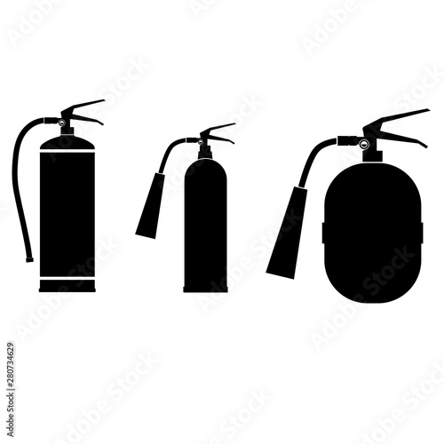 Fire extinguisher icon, logo isolated on white background