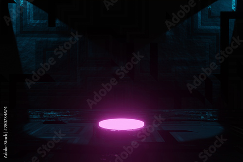 Abstract 3d Background with light. 3d image of grunge classic black texture. Darkness concept. CGI illustration.