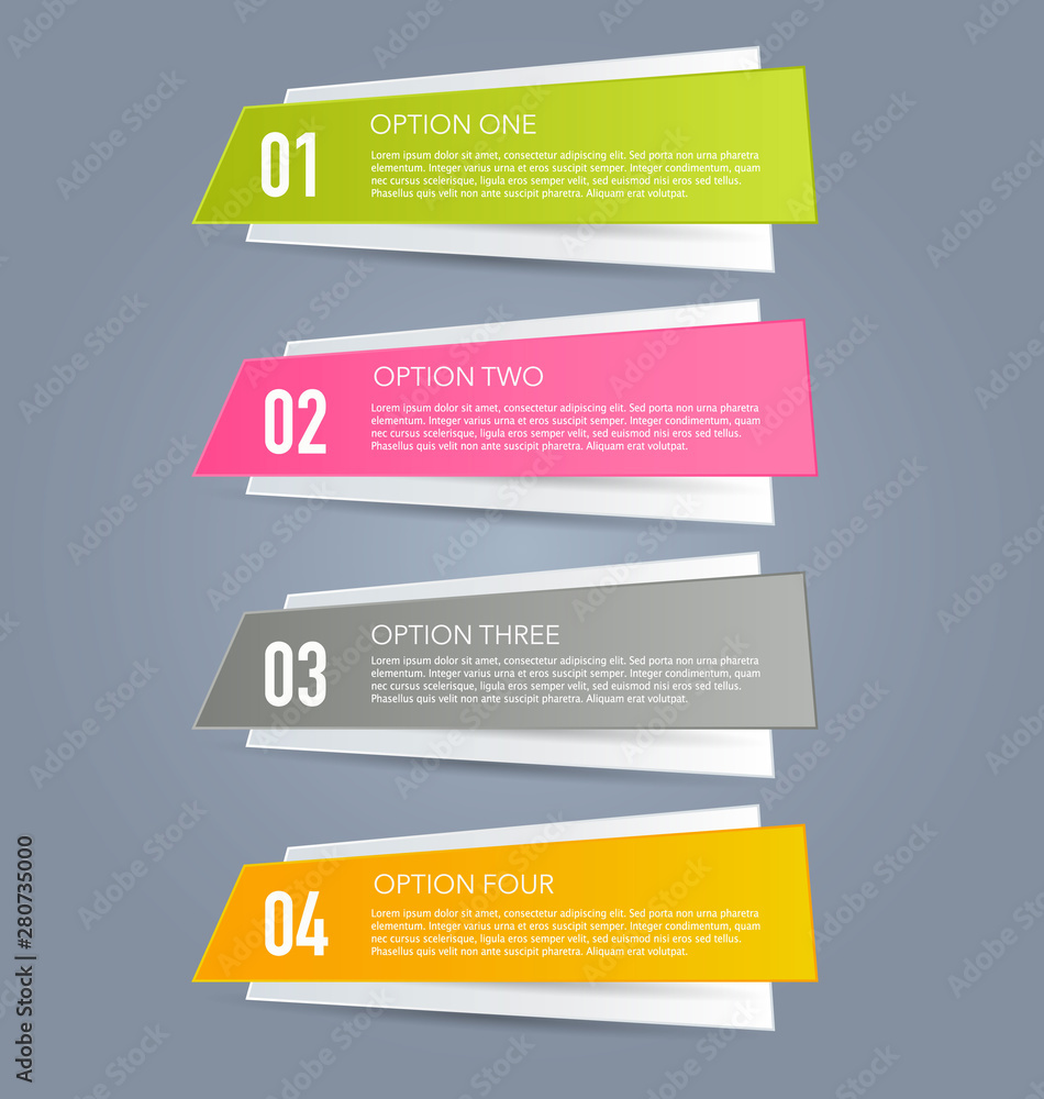 Business infographics tabs template for presentation, education, web design, banners, brochures, flyers. Vector illustration.