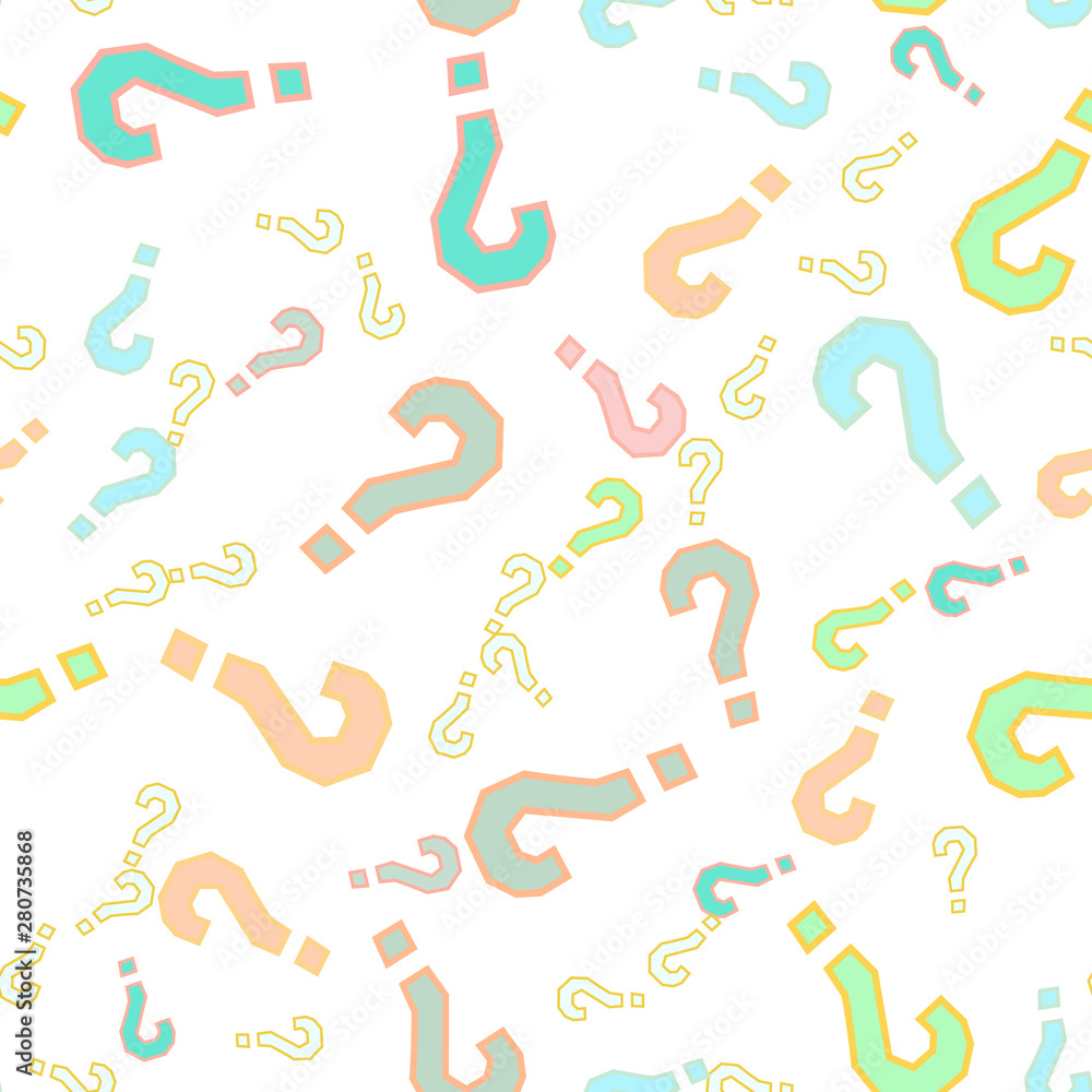 Quiz seamless pattern. Question marks, doubt, faq Quiz seamless pattern. Question marks, doubt, faq