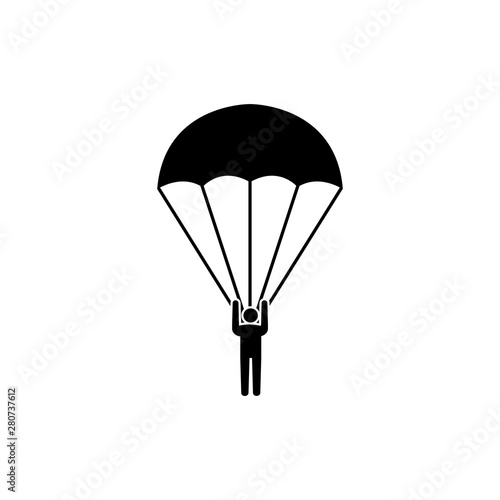 Parachute icon, logo isolated on white background