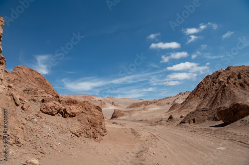 sandy road in Atacama Desert Chile