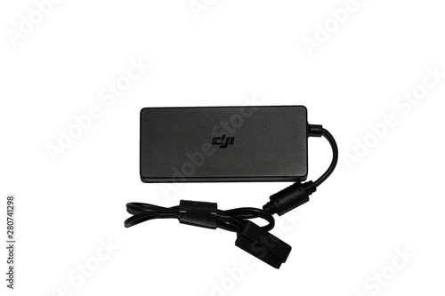 Power supply for unmanned aerial vehicle GJI on a white background country Kazakhstan city Kentau July 27, 2019