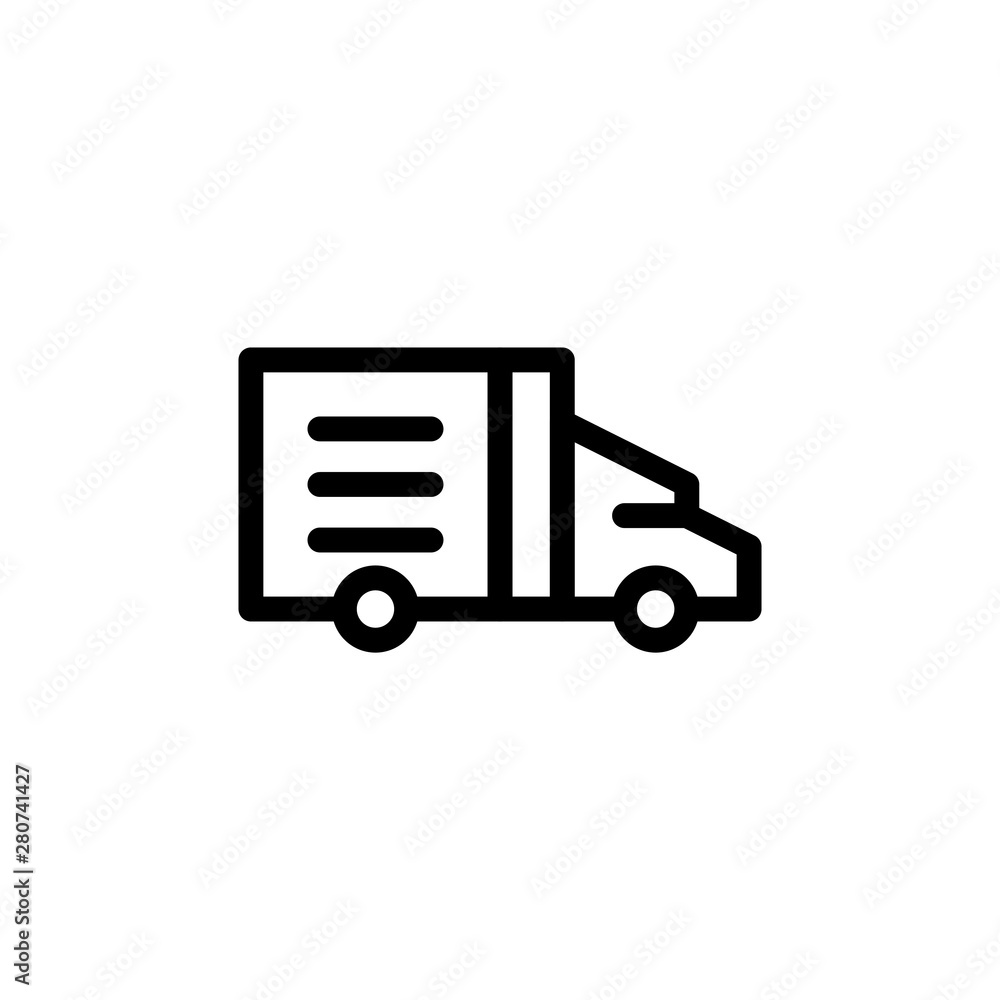 flat line truck icon symbol sign, logo template, vector, eps 10 flat line truck icon symbol sign, logo template, vector, eps 10