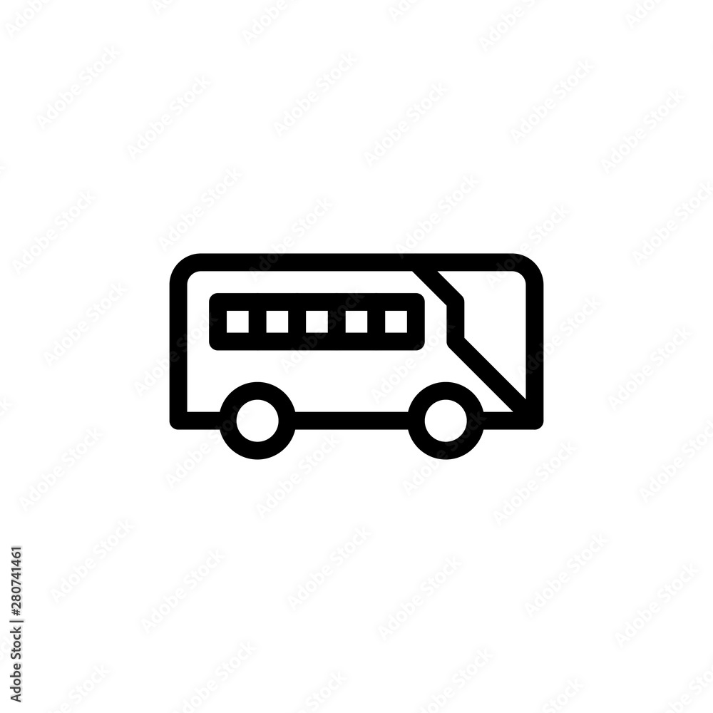 flat line bus icon symbol sign, logo template, vector, eps 10