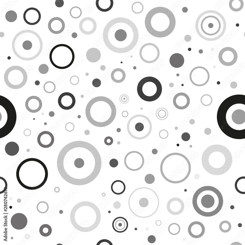 Vector seamless pattern. Gray circles on a white background. Vector seamless pattern. Gray circles on a white background.