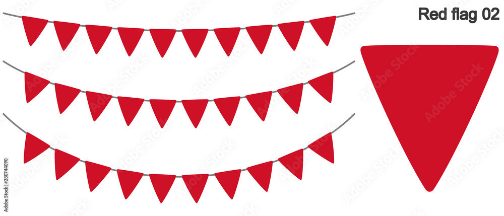 Obraz premium 赤旗のガーラーンドのベクターデータ（bunting garland）