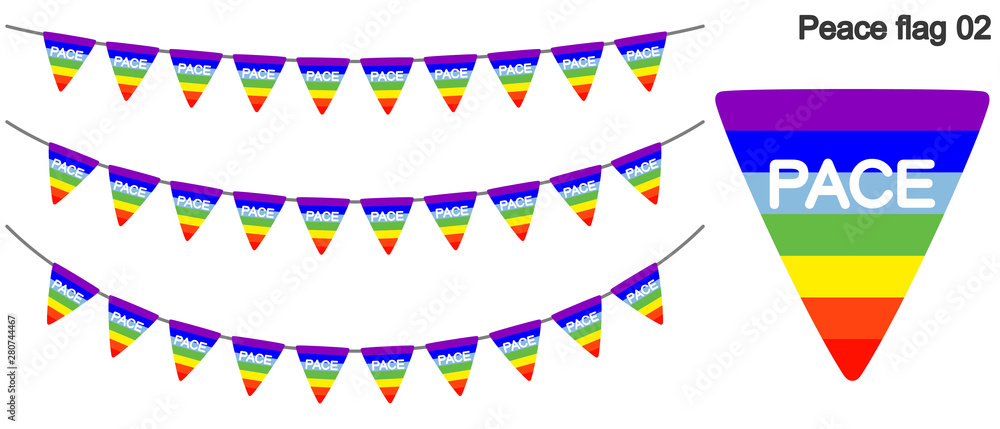 Obraz premium 平和の旗のガーラーンドのベクターデータ（bunting garland）