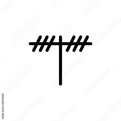 Foto flat line antenna single icon symbol sign, logo template, vector, eps 10