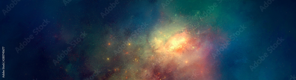 Nebula on a background of outer space - obrazy, fototapety, plakaty 