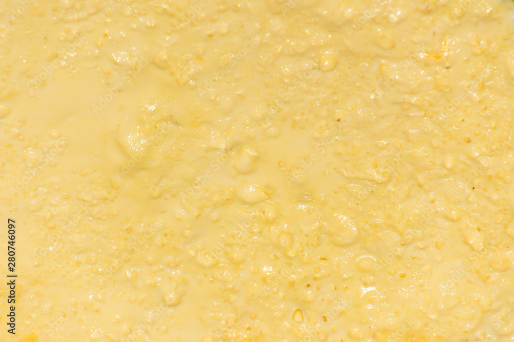 The surface of the yellow homemade omelet The surface of the yellow homemade omelet